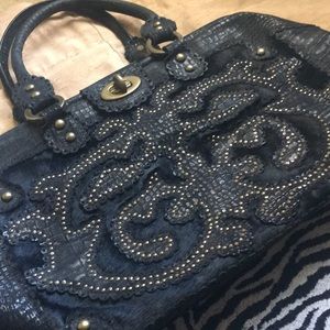Isabella Fiore Leather Fur Bag